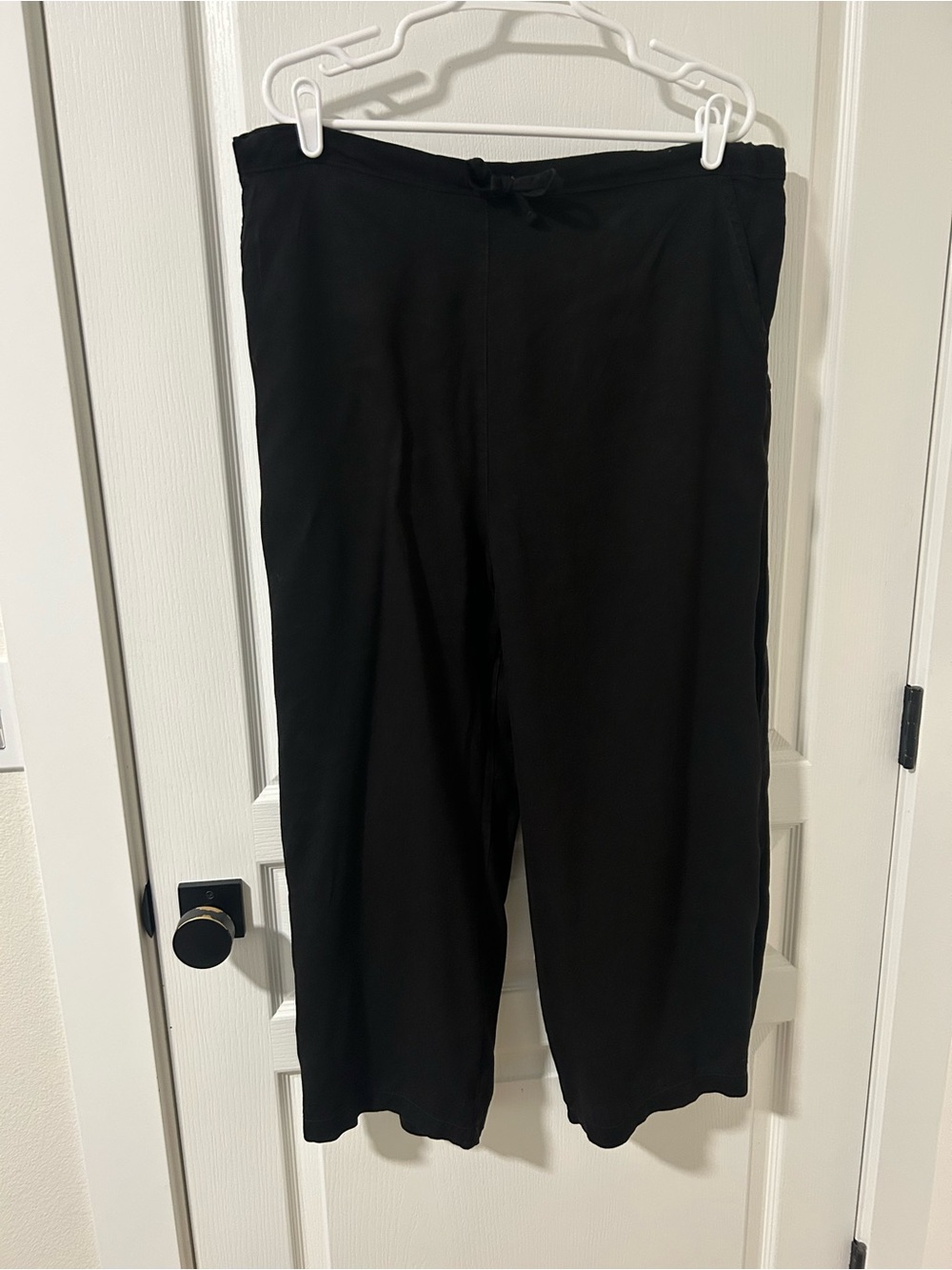 Prairie Underground Black Lyocell Linen Wide Leg Cropped Pants